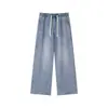 Jeans Lavados para Hombre Verano 2025 Nuevo Estilo Americano Holgados Casuales Rectos Pantalones Exteriores Versátiles para Hombre