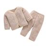 Traje Cálido de Vellón Coral para Niños de Otoño e Invierno, Pijama de Bebé de Dos Piezas para Recién Nacidos, Niños y Niñas, Ropa de Bebé