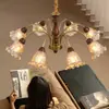 Lámpara de araña de cristal de alta gama vintage estilo francés diseñador retro sala de estar villa luz principal lámpara de dormitorio arte de hierro