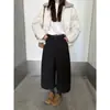 Calça Cropped Casual Estilosa Icciicc para o Dia a Dia, Mistura de Lã, Levemente Curvada, com Fleece Composto, 13 Listras 1624