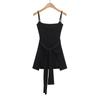 AP25056-25 Primavera Novo Estilo Europeu e Americano Cinto de Cintura Elástico Slim-fit Fato de Duas Peças com Tira