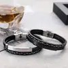 Pulsera de Cuero Tejido Vintage Hecha a Mano con Grabado Simple para Amantes de la Joyería de Mano Popular Fabricantes de Pulseras Punk