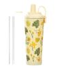 Nova Caneca Térmica de Grande Capacidade 830ml Caneca Portátil com Alça Magnética Abertura Grande Sucção Caneca Estampada com Pérolas