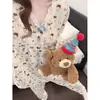Nuevo Traje de Algodón Nube 2026 con Almohadillas Fijas en el Pecho, Pijama de Manga Larga para Mujer, Adecuado para Primavera y Otoño, Se Puede Usar Afuera