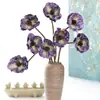 Flor Artificial de Amapola con Textura de Algodón de Silicona con Dos Cabezas, Flor de Amapola Falsa para Boda y Decoración del Hogar, Flor de Tela con Tallo Peludo