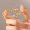 Nuevo Pulsera de Cristal Citrino Dorado Artificial Estilo Chino, Pulsera de Buda para Atraer Riqueza y Transferir Suerte, Regalo Femenino para el Cumpleaños de la Mejor Amiga