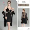 Kameixue Lingerie Sexy Estilo Puro Desejo Camisola de Renda para Mulheres Cintura Francesa Reveladora Conjunto de Cetim Robe de Manhã Roupa de Casa 2337