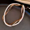 Colar de pérolas fritillary Ji sereia galvanizada a ouro real, corrente de clavícula simples francesa, colar retrô elegante e personalizado