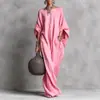 2026 Ropa Femenina Transfronteriza de Amazon Vestido Casual Largo Elegante de Color Sólido de Manga Larga Off-Shoulder Retro Europeo y Americano