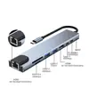 Base de Expansión Tipo-C Transfronteriza Proyector de Pantalla Hdmi4K Hub Multifunción Multi-Puerto Estación de Acoplamiento Siete en Uno
