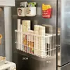 Portarrollos magnético multifuncional para film transparente de refrigerador, estante de almacenamiento para cocina, instalación sin taladro, organizador de film transparente, solución de almacenamiento