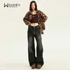 Jeans Retro Americanos de Pierna Ancha para Mujer 2025 Otoño Nuevo Diseño Desgastados Adelgazantes Rectos de Longitud Completa