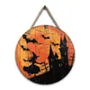 Artesanato em Madeira Pendurado Placas de Porta de Halloween Atmosfera Festiva Adereços Decorativos Decoração de Parede Placas