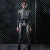 FD518 transfronterizo nuevo 2022 popular estampado Halloween horror esqueleto humano uniforme mono ajustado para mujer