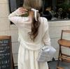Estilo Francés Estilo Puro Deseo Vestido sin Tirantes de Tirante Conjunto de Dos Piezas para Mujer Cardigan de Punto Protector Solar de Verano Conjunto de Falda Larga