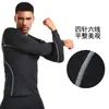 Roupa Fitness Masculina PRO de Secagem Rápida, Manga Longa, Respirável, Absorvente de Suor, Alta Elasticidade, Ajustada, para Corrida, Futebol, Basquete, Esportes