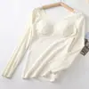 Ventas Directas de Fábrica Populares Transfronterizos Terciopelo Alemán Ropa Interior Térmica para Mujer con Almohadillas para el Pecho Otoño e Invierno Encaje sin Costuras Talla Grande Tops a Prueba de Frío