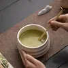 Juego de Cerámica Roscada Yuanshan para Matcha de Cuatro Piezas Herramientas Japonesas para Preparar Matcha de Ceremonia del Té Pincel de Té de la Dinastía Song Batidor de Matcha