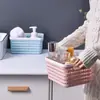 Cesta de almacenamiento apilable de plástico PP para cocina, cesta para acabar verduras y frutas, cesta de almacenamiento para ropa de cambio de baño