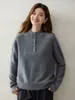 Estilo simples novo suéter feminino de cashmere gola semi-alta cor sólida versátil suéter folgado camada interna base de malha