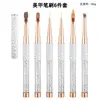 Set de pinceles para decoración de uñas en stock transfronterizo, directo de fábrica, pinceles para decoración de uñas, herramientas de silicona con cabeza redonda para decoración de uñas para manicuras de gel