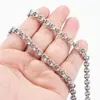 Cadena de Anillos Dobles de Acero Inoxidable Joyería DIY Collar Pulsera Círculo Cadena Hecha a Mano Cadena para Ropa Accesorios Cadena de Material Hecho a Mano