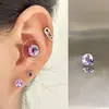 Colección de Pendientes de Hueso del Oído Morado de Ensueño Pendientes de Zirconia Pendientes Planos Espirales de Titanio Médico para el Hélice Pendientes de Hueso del Oído Morados