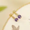Pendientes de Cristal Natural Yuebao Jewelry Plata de Ley S925 Amatista Cristal Amarillo Torre Ruyi Pendientes Personalizados Venta al por Mayor