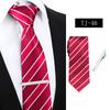 Corbata de Negocios a Rayas para Hombre Formal Profesional Roja Azul Atada a Mano Imitación Seda 7.5cm Stock Listo de Fábrica