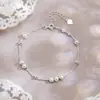 Pulsera de Plata de Ley 925 Perla de Agua Dulce Gipsofila para Mujer Estilo Coreano Cadena de Mano Suave Literaria Versátil para el Trabajo Joyería de Mano de Nicho