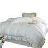 Conjunto de quatro peças estilo francês, feminino, para outono e inverno, de veludo de leite, capa de cama espessa, capa de edredom quente, lençol de cama de veludo coral bordado