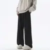Pantalones deportivos holgados de color liso retro estilo callejero americano para hombre, nueva marca de moda 2026 pantalones largos casuales versátiles holgados para hombre