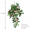 Enredadera de rosas artificiales, colgante de pared de flores falsas, decoración exterior, paisajismo de pared para el hogar, adorno colgante de planta verde de rosa, transfronterizo