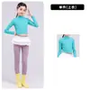 Ropa de baile para niños, conjunto de práctica verde ajustado con un pequeño cuello alto, adecuado para exámenes de arte y entrenamiento de baile, conjunto de jazz para niñas