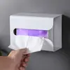 Caja de pañuelos de pared, estante de caja de papel colgante invertido sin taladro, estante de almacenamiento, organizador colgante para pañuelos faciales