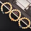 Pulsera de Madera de Boj 1.0 cm Pulsera de Círculo Único Accesorios DIY Envuelto Alrededor del Dedo Pulsera de Hilo de Madera Blanda Cuentas de Rosario para Jugar con Cuentas Budistas