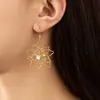 Brincos Florais Vazados Vintage, Brincos de Metal Trançado Estilo Ins Europeu e Americano com Toque de Luxo, Exclusivamente para Vendas Transfronteiriças