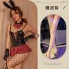 Lingerie Sexy com Saia Xadrez Vermelha, Uniforme, Tentação de Coelho e Jaqueta de Couro de Uniforme Escolar com Alças
