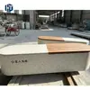 Terrazzo con Chapa de Madera Forma Irregular Asiento Cemento GRC Taburete Municipal Exterior Espera Asiento de Ocio Personalizado