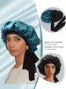 Gorro de dormir de seda de doble capa con cintas para comercio exterior transfronterizo, gorro de belleza y cuidado del cabello para mujer con amarre posterior, gorro de pañuelo para la cabeza con lazo
