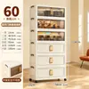 Armário de Armazenamento Doméstico Móvel Dobrável de Múltiplas Camadas, 60cm de Largura, Sem Necessidade de Instalação, para Sala de Estar e Quarto, para Organizar Itens Diversos e Lanches