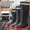 Botas impermeables para hombre con puños elásticos, botas de goma altas, botas de pesca antideslizantes de caña alta, zapatos sencillos para primavera y otoño, talla estándar