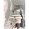 En stock: el Comienzo de la Historia - Conjunto de Dos Piezas Pequeño Transparente Estilo Japonés: Top Blanco Asimétrico + Falda Corta de Retazos