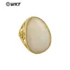 WT-R487 nueva forma de gota de agua gema de color diseño hueco de 18K anillo grande retro accesorios para hombres y mujeres