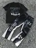 Traje Casual de 2 Piezas Personalizado para Hombre Cuello Redondo Ligero y Cómodo Manga Corta Pantalones Traje Transfronterizo Alta Venta Multicolor