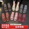 Pantuflas de Lino de Invierno para Mujer, Uso en Casa para Parejas, Pantuflas de Algodón con Suela Suave de PVC Antideslizante para Pisos de Madera en Interiores para Hombre