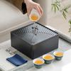 Traje de juego de té de viaje Guochao Qingyun para comer té, lujo ligero simple, para coche, portátil para exteriores, regalos de empresa