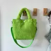 Nova Bolsa Transversal de Veludo Cotele, Bolsa de Mão Simples e Fofa Estilo Coreano, Bolsa Balde Leve Tendência em Cores Doces para Levar na Mão