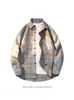 Nova Camisa Xadrez Estilo Americano Retro Manga Longa Solta Primavera Outono Masculina Casual Camisa Jaqueta Top Roupa