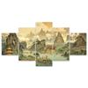 Comercio Electrónico Dropshipping Paisaje Tradicional Pintura China Pintura Decorativa de Cinco Enlaces Sala de Estar y Restaurante Estilo Antiguo de Alta Gama Pintura Colgante Fábrica Venta al por Mayor